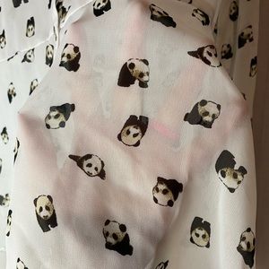 Panda long sleeve blouse